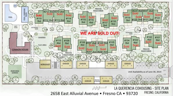 Map of available units in Fresno Cohousing the Greenest Neighborhood in Fresno